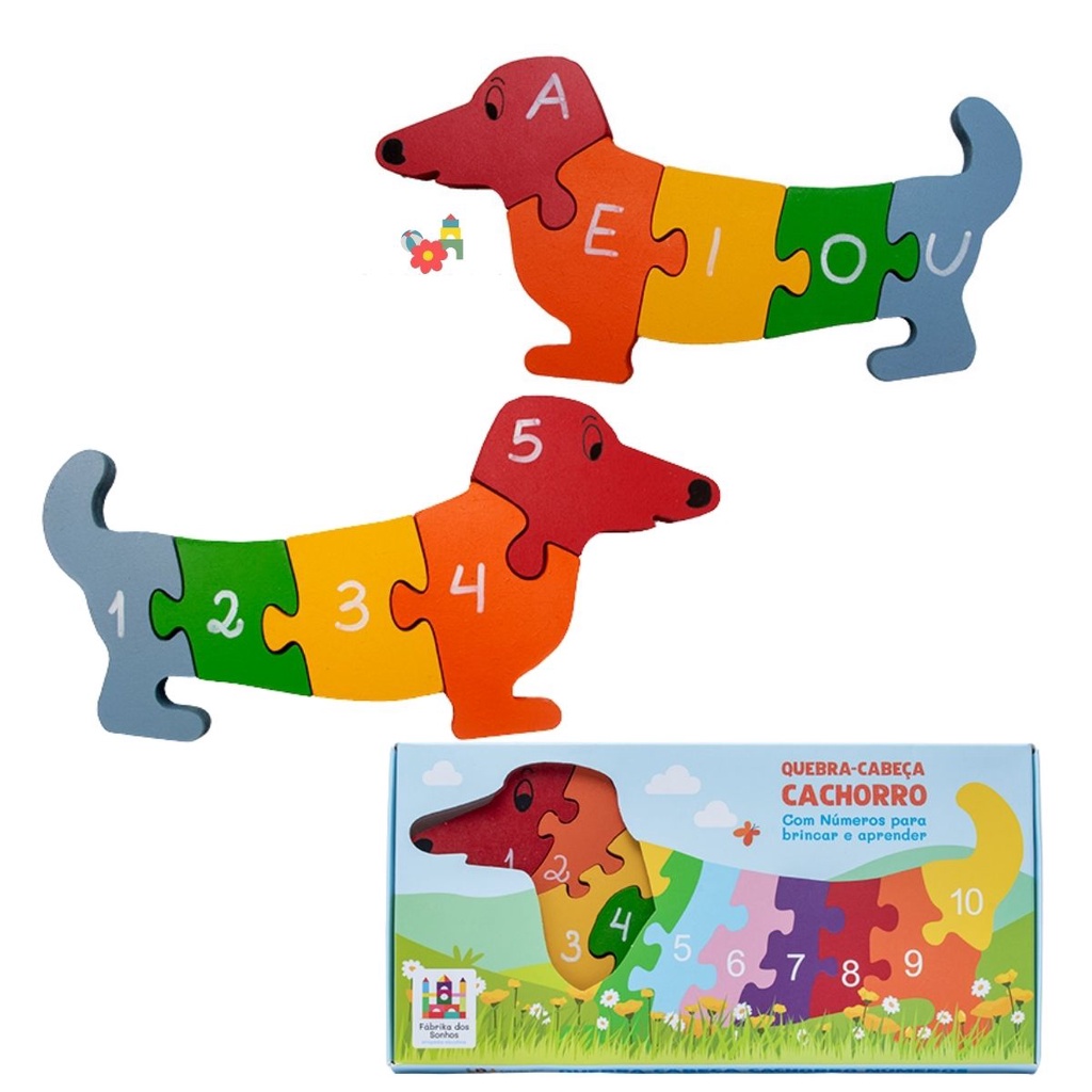 Quebra Cabeça Infantil Alfabetização e Letramento Cachorro - Bambinno -  Brinquedos Educativos e Materiais Pedagógicos