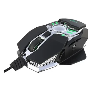Mouse Gamer WARRIOR V-10/FY-701 DPI 4800 7 Botoes Com peso e LED RGB Design Ergonomico