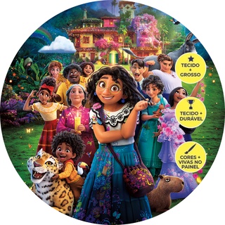 Painel Redondo Filme Familia Madrigal Encanto em 3D Tecido com elástico do Decoração de festas de Alta Qualidade
