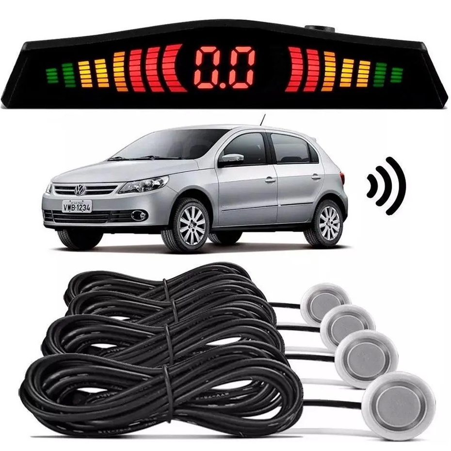 Sensor De Estacionamento de Ré Vw Gol G5 G6 G7 Prata Sargas