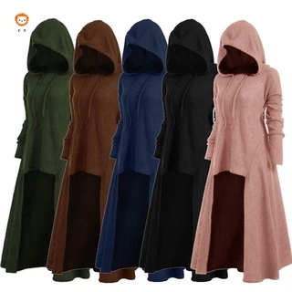 Mulheres Encapuzados Alta Baixa Queda Ombro Longoline Camisola Festa De Manga Longa Das Do Vintage Com Capuz/casaco capuz feminino/Casaco de frio com capuz