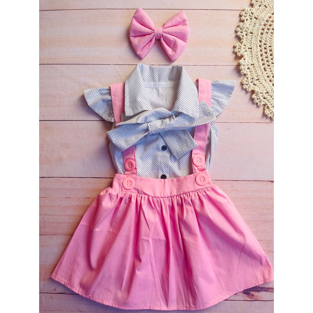 Salopete Luxo Estilo Importada Roupa Para Menina Infantil Blogueirinha  Blogueira Casamento Festa Aniversario Social Saia