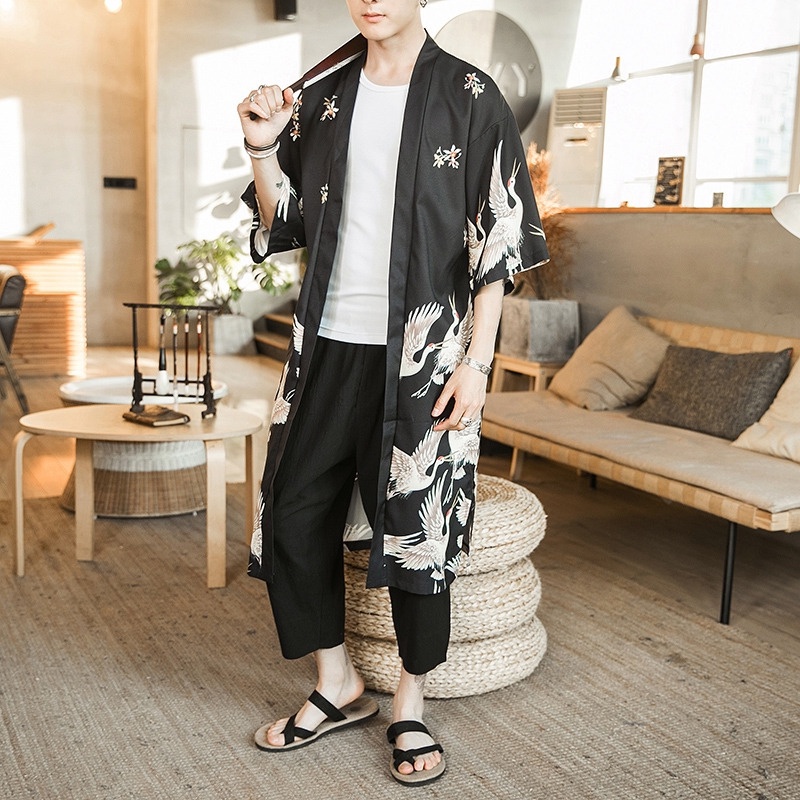 Yukata Haori Homens Kimono Cardigan Japonês Samurai Roupa De