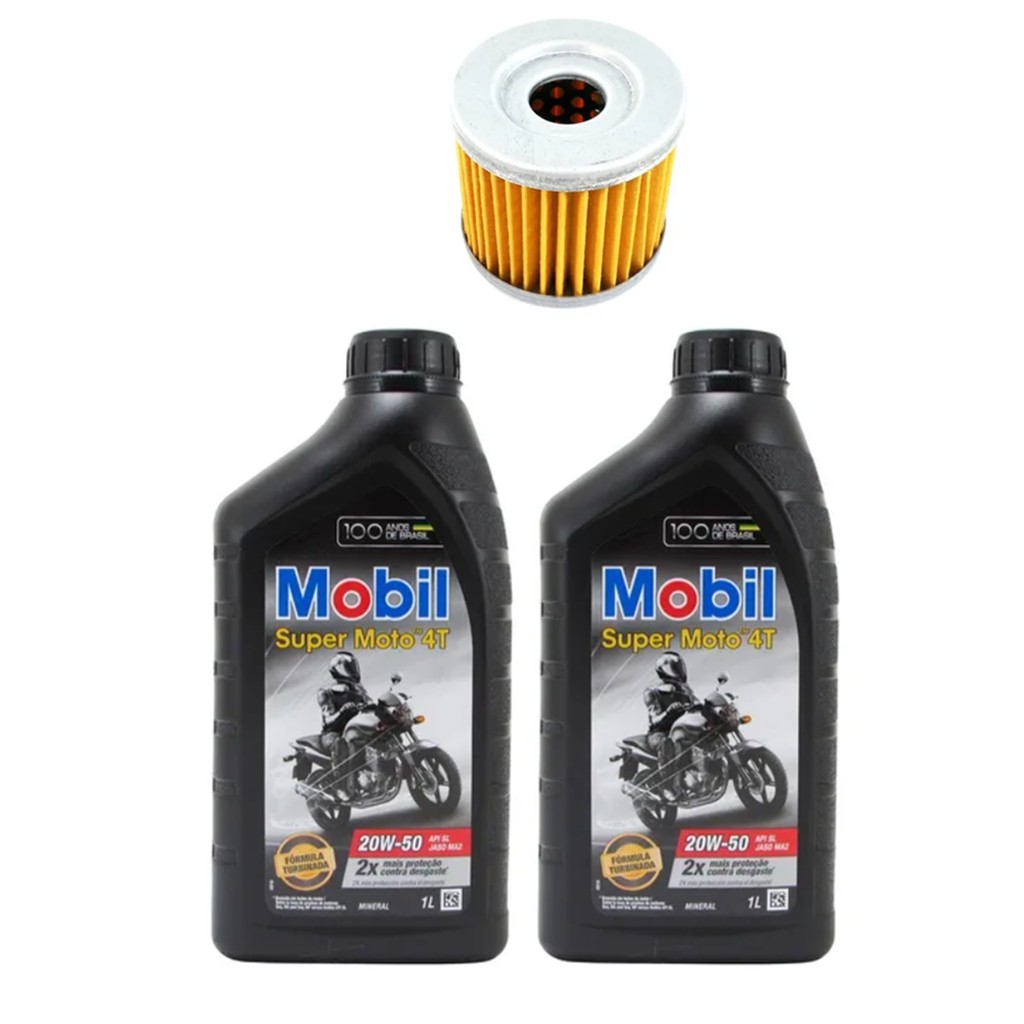 Kit Troca de Oleo Kasinski Comet 250 - 2 Mobil 20w50 e 1 Filtro de oleo ...