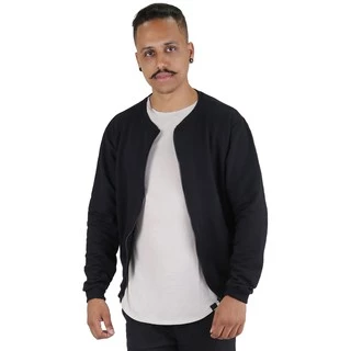 Jaqueta Bomber Moletom com Zíper Manga Longa Preta Meio Swag Produto Nacional