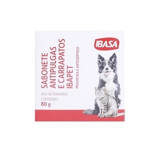 Sabonete Antipulgas e Carrapatos Ibapet Ibasa 80g