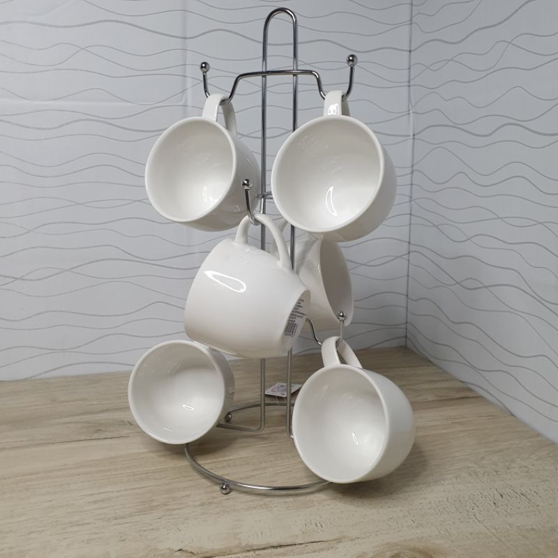 Suporte para Xícaras Caneca 6 Peças Gancho Organizador