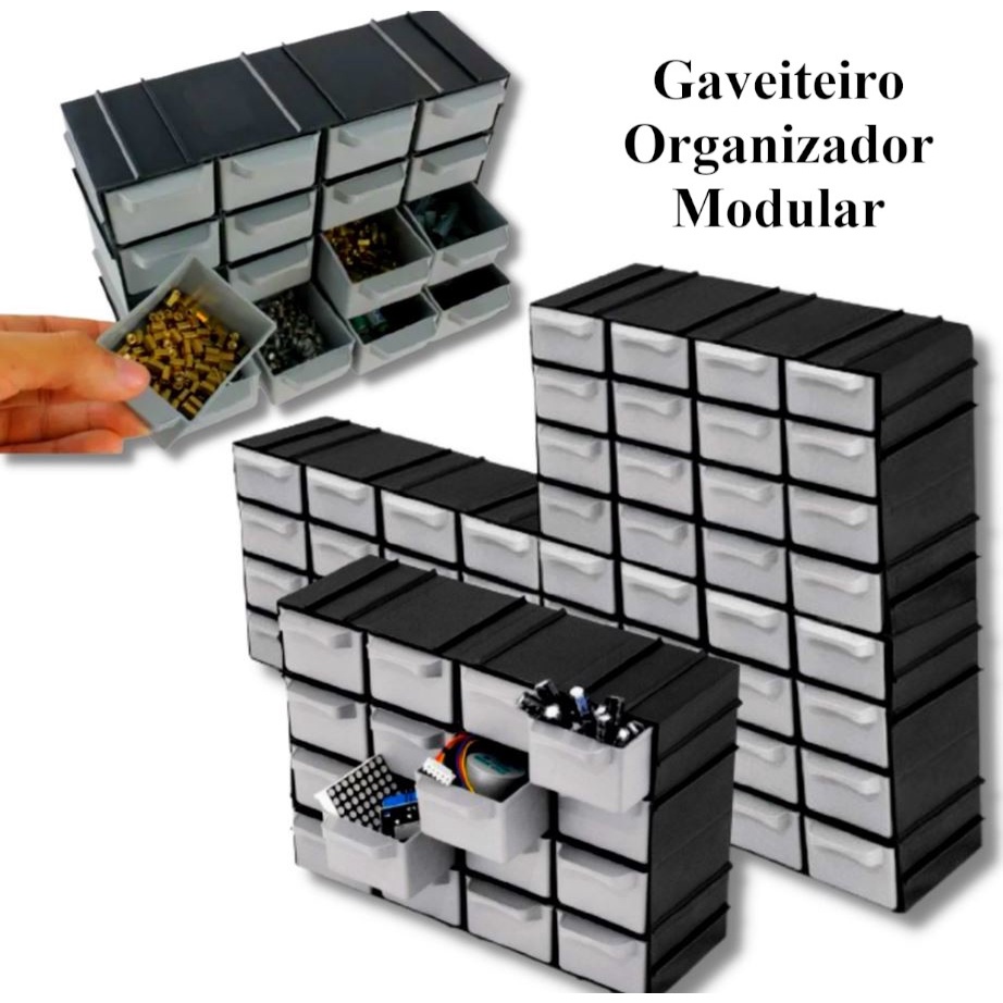 Gaveteiro Organizador Com 16 Gavetas empilhável Modular 7001 | Shopee ...