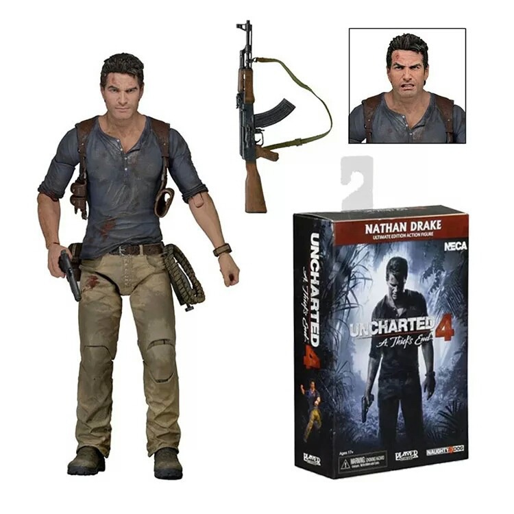 Anime NECA Uncharted 4 Nathan Drake Modelo De Figura Móvel De 7 Polegadas