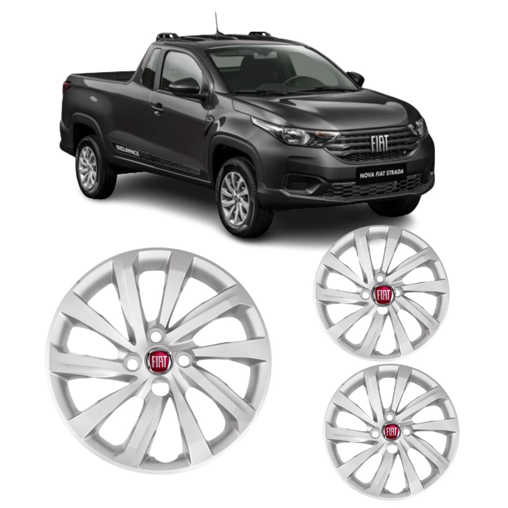 Jogo Calota Fiat Nova Strada 2021 Aro 14 C/emblema Resinado | Shopee Brasil