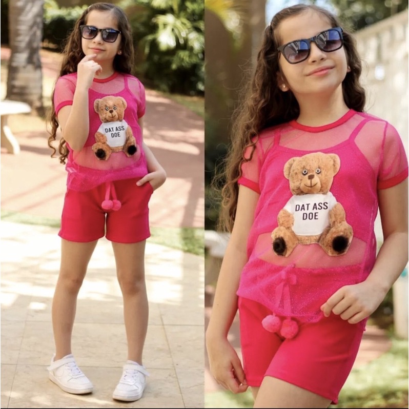 Conjunto Juvenil Menina Bermuda + Regata Moda Blogueirinha