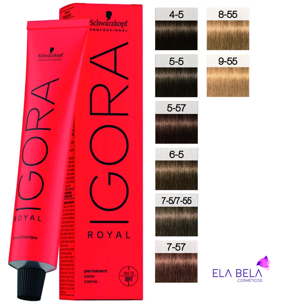 Coloração IGORA ROYAL - Todas as Cores (9.7; 9.1; 8.77; 8.65; 8.55; 7.77;  7.57; 7.1; 7.0; 5.7; 0.77)