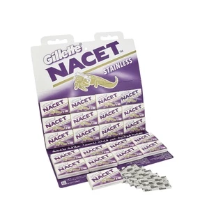 100 Laminas Barbear Gillette Nacet Stainless Double Edge