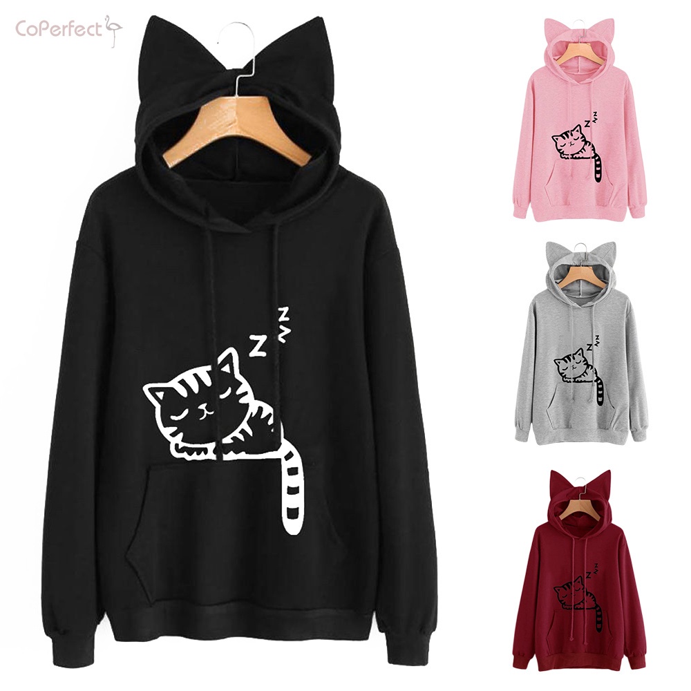 Moletom com store orelhas de gato