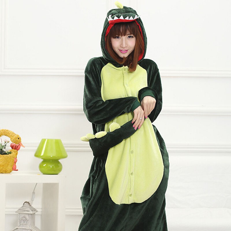 Dinossauro Pijama Kigurumi Onesie Adulto Feminino Fato Cosplay Animal ...
