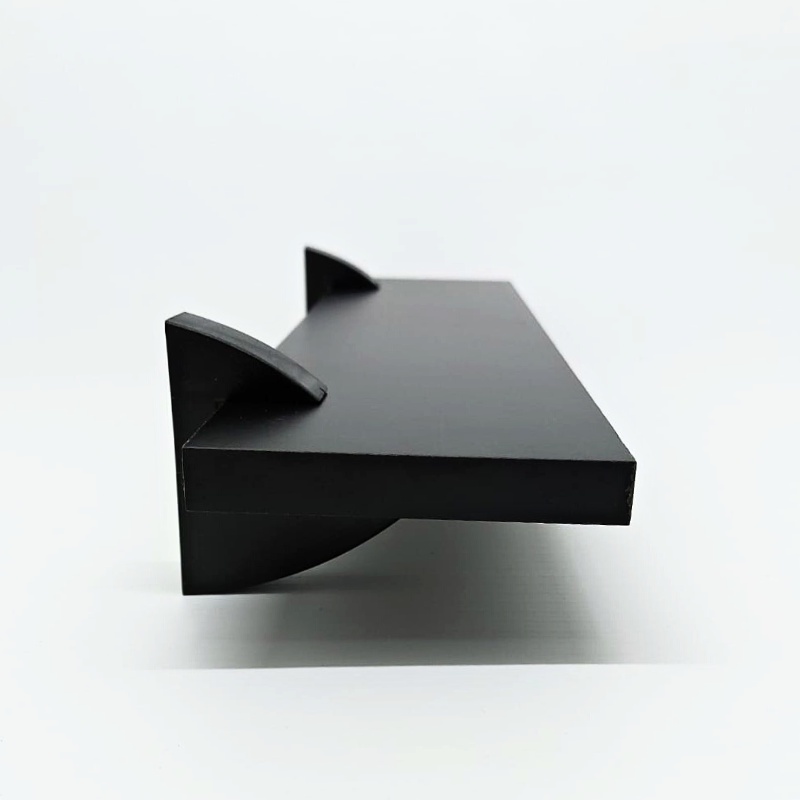 Prateleira Organizadora De Madeira Preta Com Suporte Preto 40x10cm