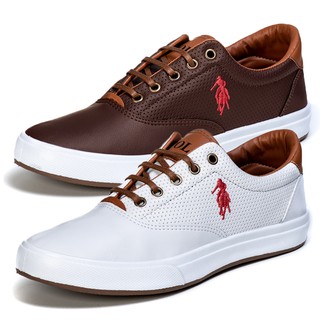 Tenis sales polo couro