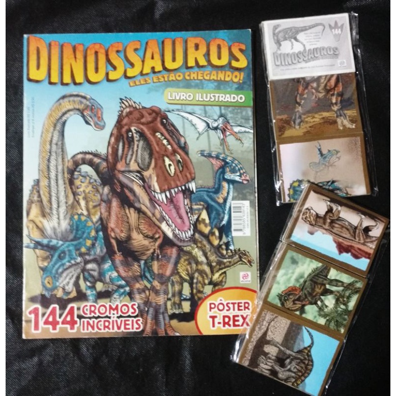 Álbum de figurinhas Dinossauros, completo para colar | Shopee Brasil