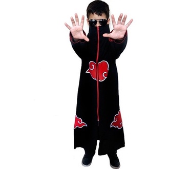 Traje Cosplay Capa Manto Akatsuki Infantil