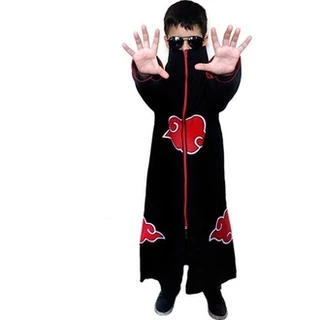 Traje Cosplay Capa Manto Akatsuki Infantil
