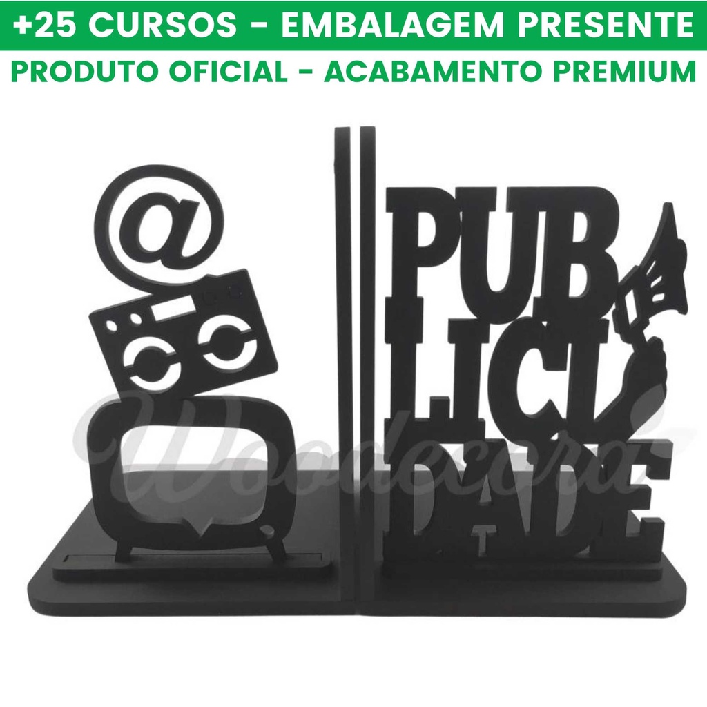 Aparador de Livros Publicidade e Propaganda Woodecora