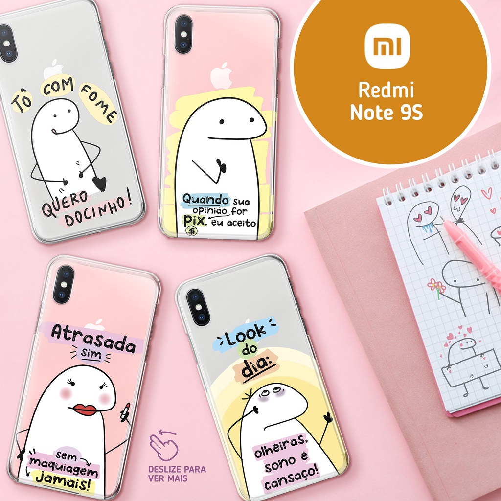 Capa Capinha Transparente - Xiaomi Redmi Note 9S - Bento Flork Meme Humor