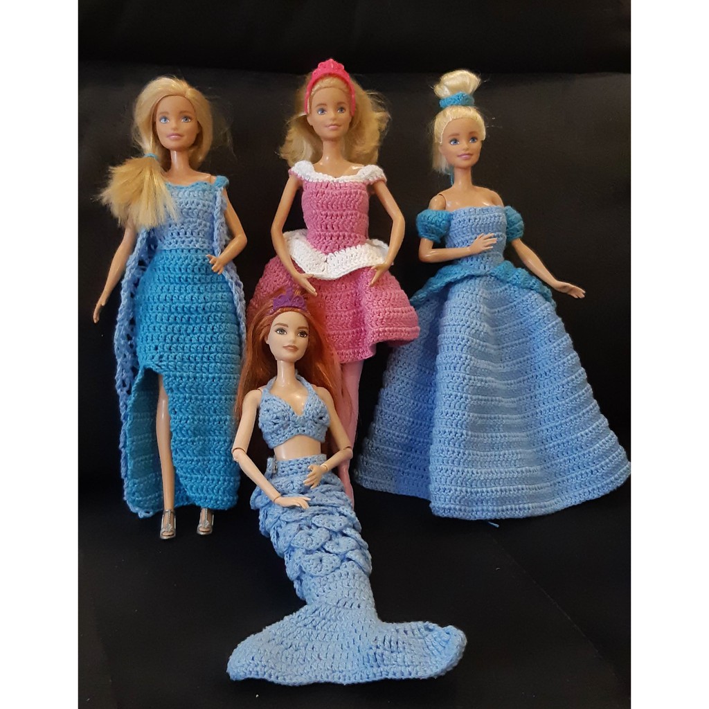 Vestido Princesa  Roupas barbie de crochê, Roupas de crochê para