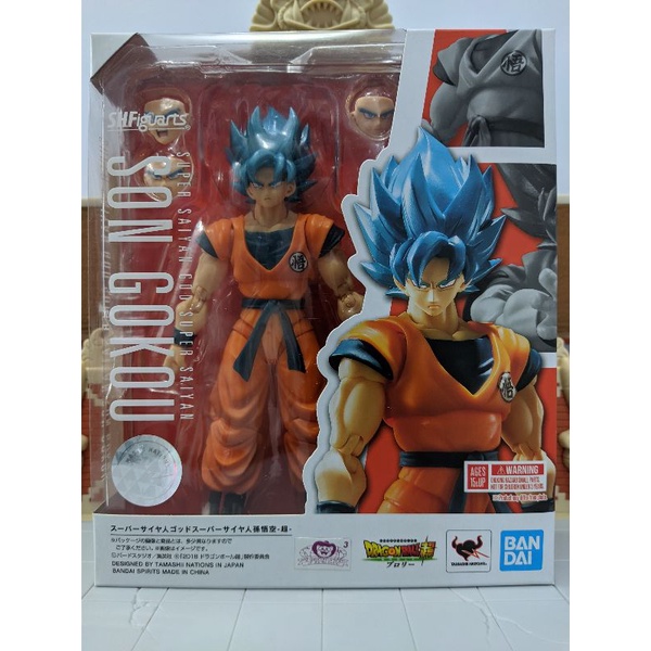 Boneco Goku Deus blue Dragonball Super Sh Figuarts Articulado 1.0