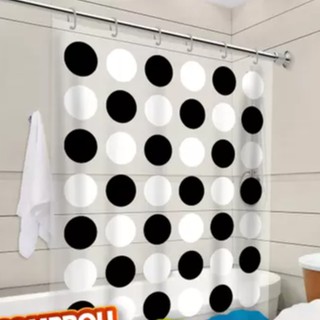 Cortina BOLAS LISA para Box de Banheiro com Ganchos Estampada 100% PVC Grossa Impermeável