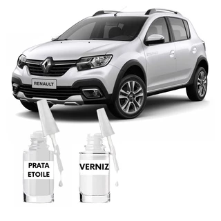 Tinta Tira Risco Automotivo Renault Sandero Stepway Prata Etoile 2017 2018 2019 2020