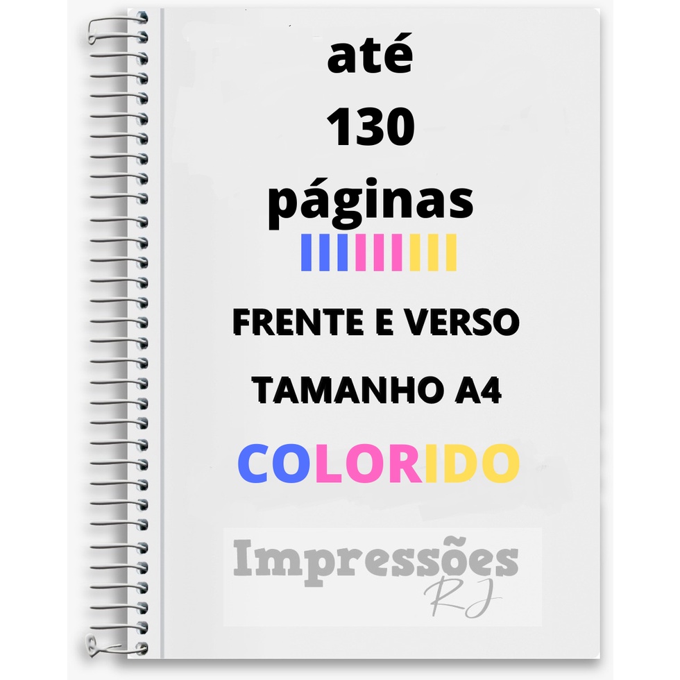 Impressão De Apostila Tamanho A4 Colorida Frente E Verso Com 1 Encadernação Ate 150 Páginas 7648