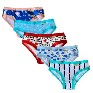 kit 5 unidades Calcinha infantil em algodão várias estampas