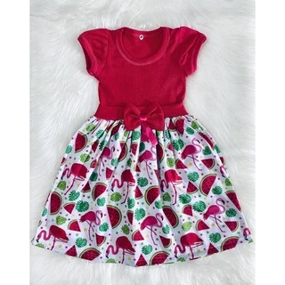 Vestido Festa Infantil Temático Melancia Tropical