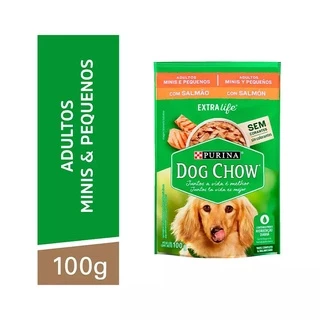 Ração Úmida Dog Chow Sachê Cães Adultos Raças Pequenas Salmão 100g
