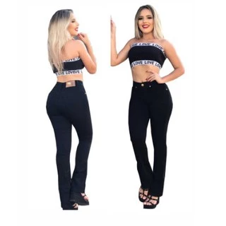 Combo 2 Calça Jeans Feminina Cós Alto Lycra