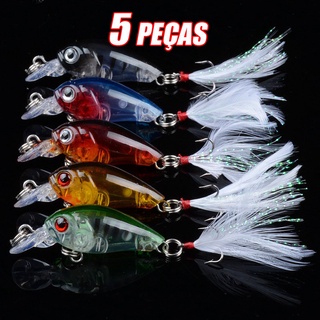 Kit 5 Isca Pequena Meia Água Artificial 4,5cm 4g Iscas De Pesca