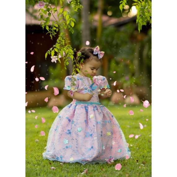 Vestido bebe best sale jardim encantado