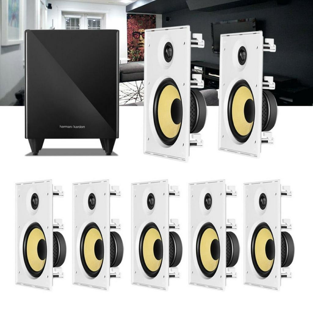 Kit Home Theater 7.1 JBL Caixa de Embutir CI8R + Sub 210 Residencial