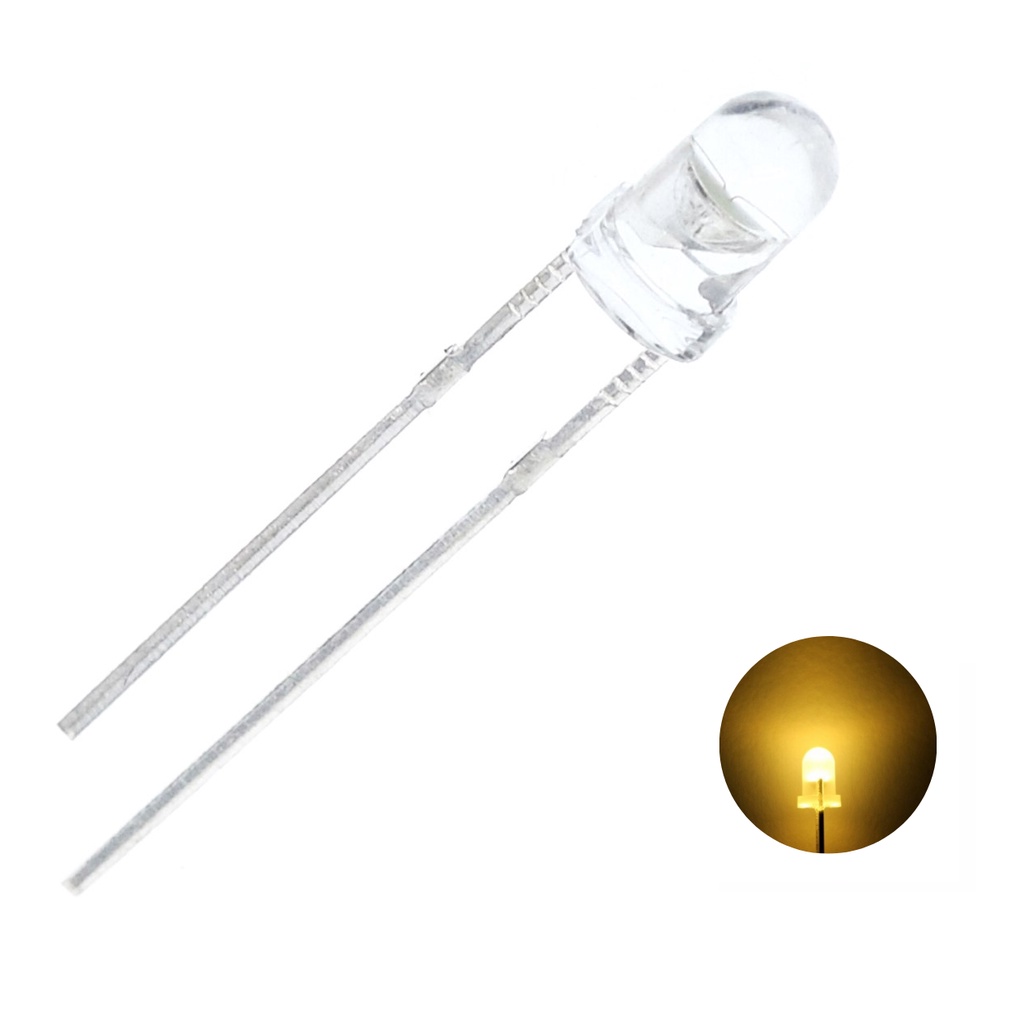 Kit Led 3mm Difuso Branco Quente - 50 unidades | Shopee Brasil