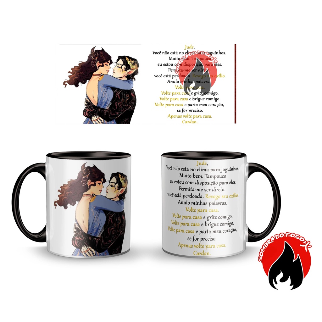 caneca porcelana Povo do Ar Cardan e Jude Principe cruel rei perverso rainha  do nada Holly Black elfhame saga livros trilogia | Shopee Brasil