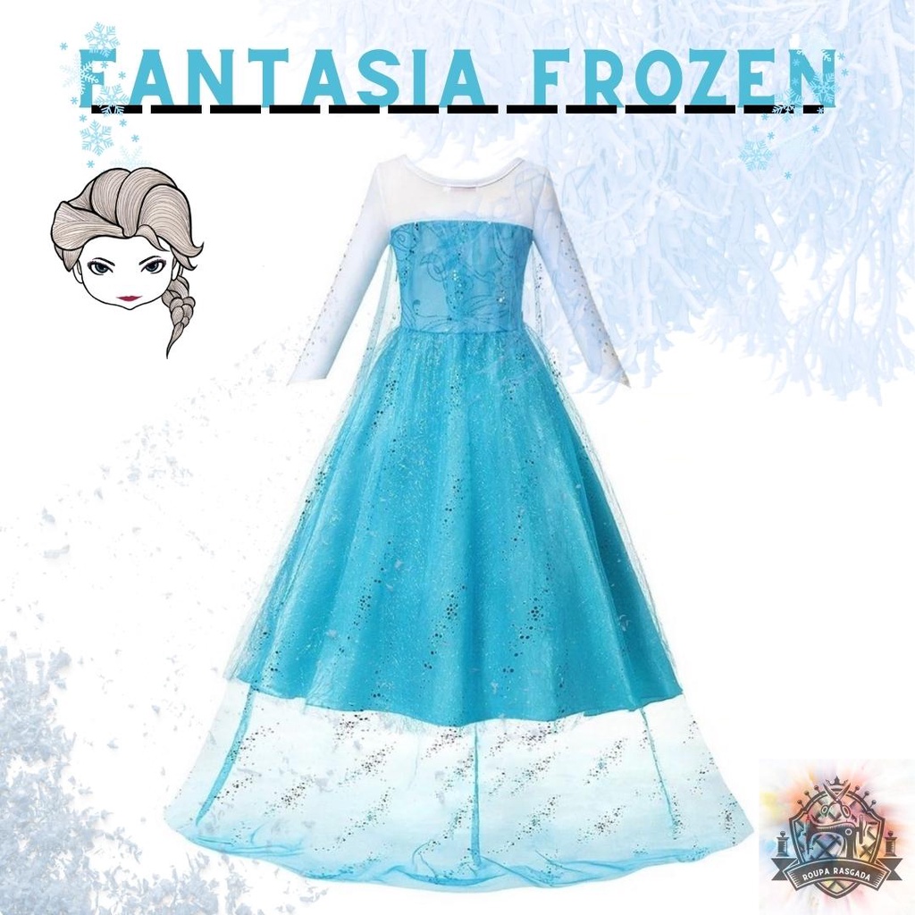 Vestido De Luxo Frozen Rainha Elsa Traje Cosplay Adulto Festa | Shopee  Brasil