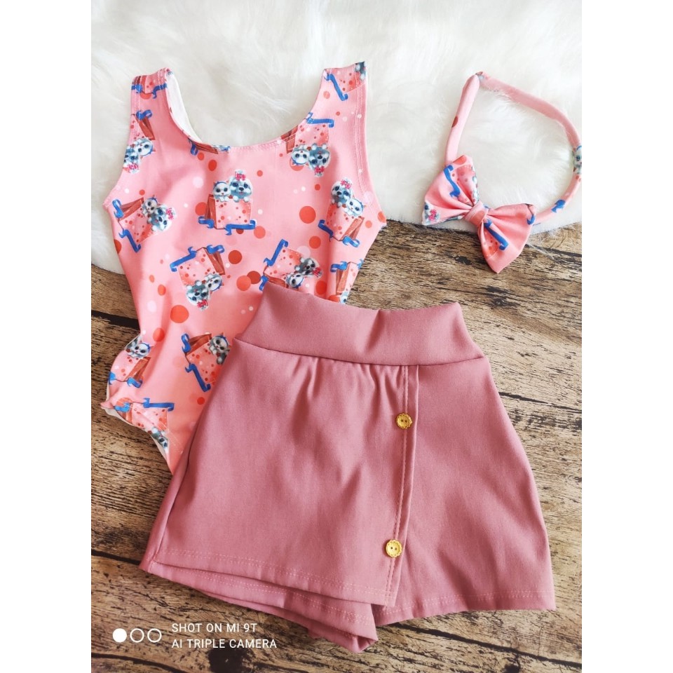 Conjunto short saia hot sale e blusa infantil