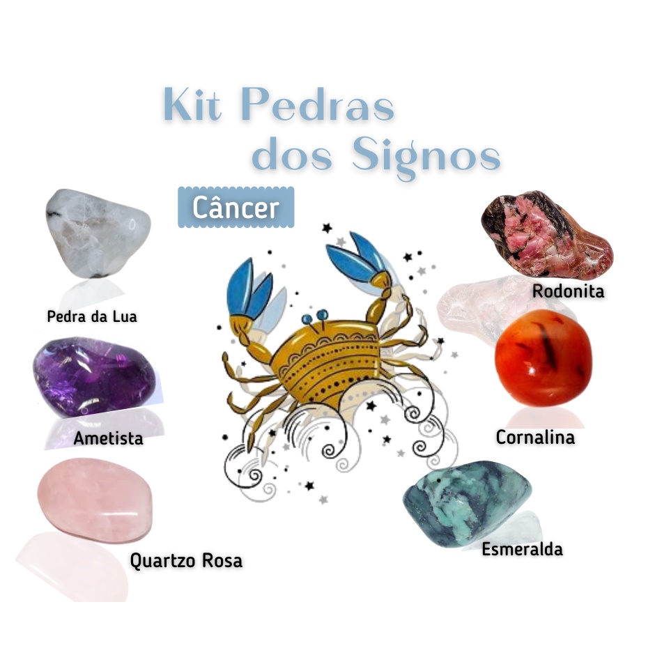 Pedra do Signo de Câncer - Kit de Pedras Naturais | Shopee Brasil