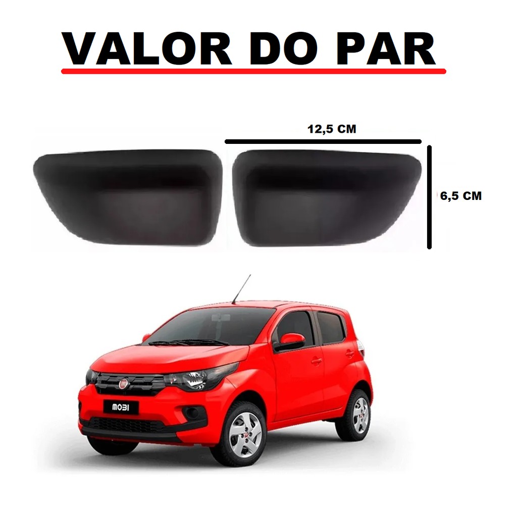 Par de Protetor Parachoque Borracha Fiat Mobi
