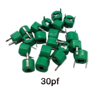 Kit 10 Peças - Capacitor Variável Trimmer Verde 30pf