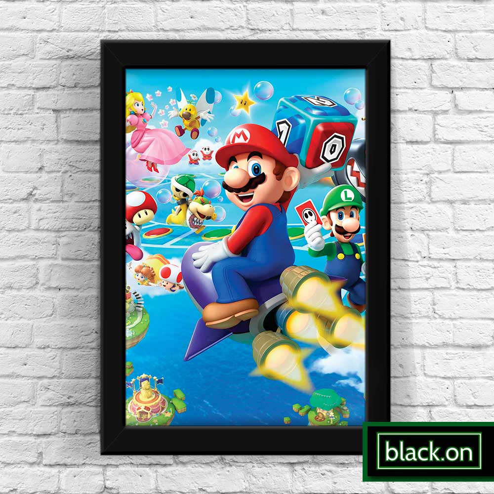 Quadro decorativo A4 '' Super Mario World '' Jogo