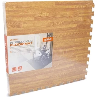 Tatame Desmontável Em Eva LiveUP Madeira Natural 4 Placas 62x62x1,2