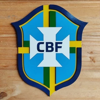 Placa aplique em MDF decoração time de futebol escudo CBF 3D
