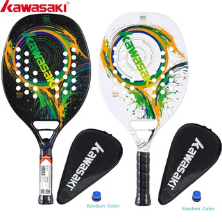 Kawasaki Raquete De Beach Tennis 12K H6 Fibra De Carbono Suave Face Paddle Com Capa Protetora