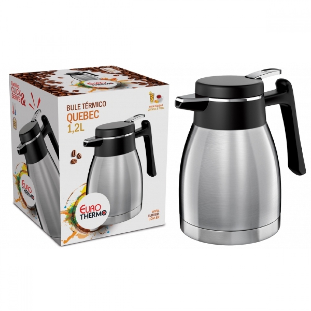 BULE TÉRMICO 1,2L INOX EURO HOME | Shopee Brasil